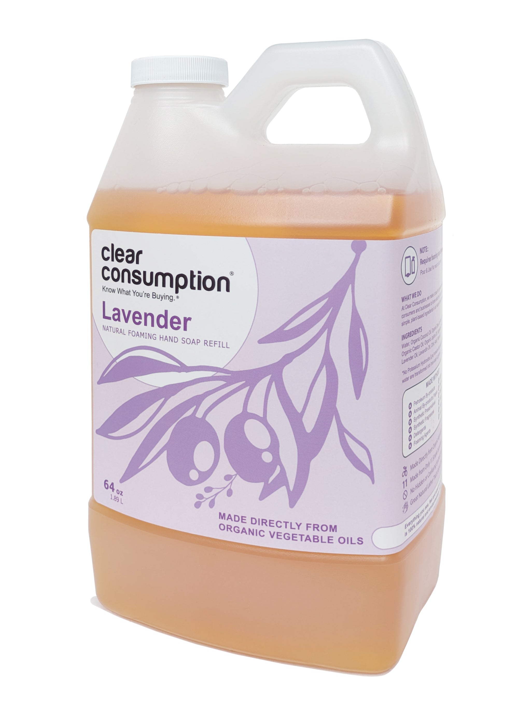 lavender plant foaming Clear Consumption® Natural Lavender Foaming Hand Soap Refill